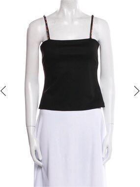 STAUD Black Cami with Multicolor Gem Straps
